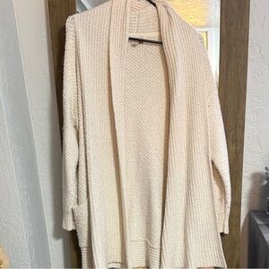Pilcro Anthropologie Cozy Cream Open-Front Women's Sweater Cardigan